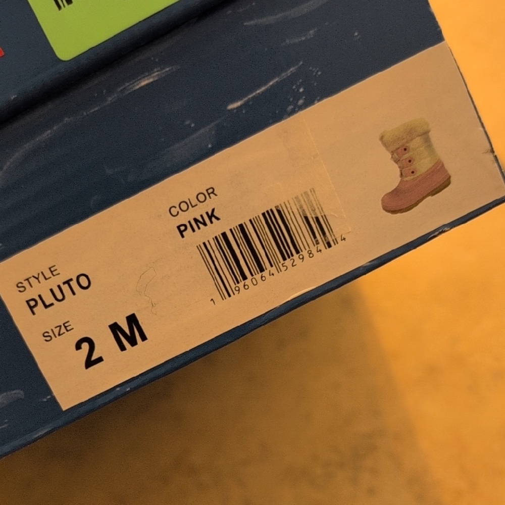 NWT Totes Pluto Pink Kids Snow Boots Faux Fur Lining Cinch Elastic Lace Up -Sz 2 - Picture 8 of 10